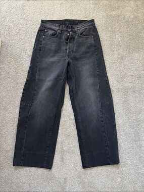 B SIDES Lasso Women's Relaxed Black Wide-Leg Jeans 28